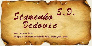 Stamenko Dedović vizit kartica
